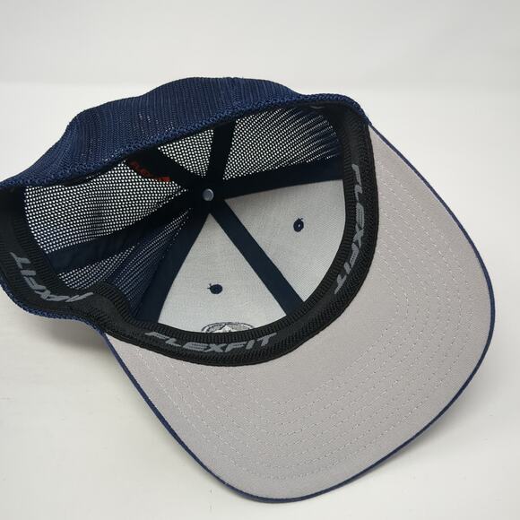 Mountain Power Fitted Trucker Hat Blue M Embroidered Mesh Back Port Authority - Picture 7 of 9